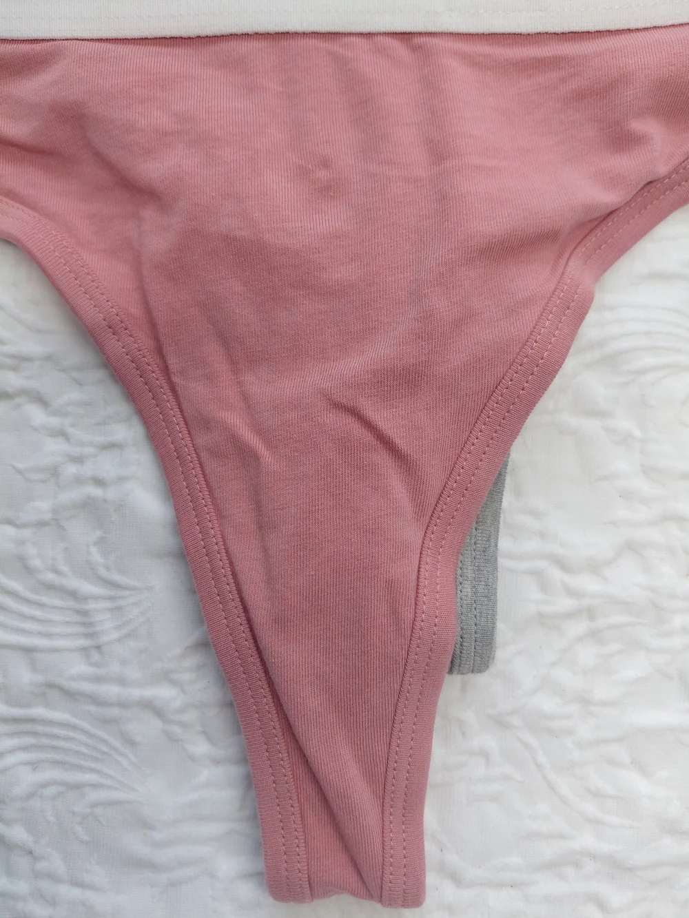 Calvin Klein Pink, Gray & Light Pink Cotton Thong 3 Set Sz L